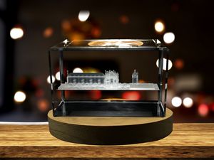 Château De Chenonceau 3D Engraved Crystal Keepsake Trophy Award With LED Base Recognition