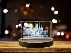 The Grand Palace Bangkok Engraved Crystal Recognition Award with LED Base - Exquisite Masterpiece