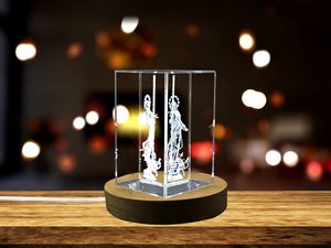 Madonna Statue Sculptural Unique 3D Engraved Crystal Gift - Image 5