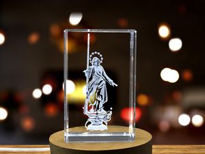 Madonna Statue Sculptural Unique 3D Engraved Crystal Gift - Image 6