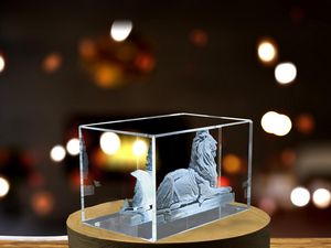 Beautiful Enso Symbol 3D Crystal Award - Recognition Gift with LED Base, Mindfulness Decor - Image 5