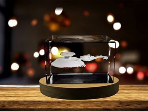 Niterói Contemporary Art Museum 3D Engraved Crystal Souvenir Trophy with LED Base Light Recognition