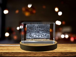 Ancient Wisdom - Delphi Archaeological Site Immortalized in 3D Engraved Crystal