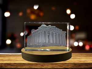 Acropolis 3D Engraved Crystal Keepsake Souvenir