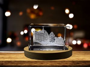 Musée D'Orsay 3D Engraved Crystal Trophy Award Recognition with LED Base Light