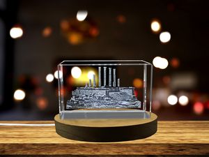 Thuburbo Majus 3D Engraved Crystal Trophy Award With LED Base - Unique Ancient Rome Recognition