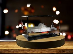 Mosque Cathedral of Córdoba 3D Engraved Crystal Recognition Award Souvenir with LED Base - Image 2