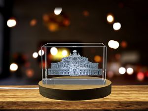 Unique Semperoper 3D Engraved Crystal Gift
