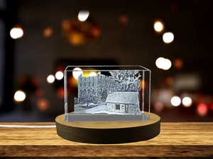 Chapman Mill Historic Site 3D Engraved Crystal Award Trophy - Unique Recognition Gift for History