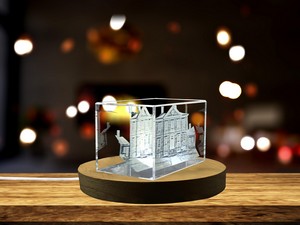 Montpelier Mansion 3D Engraved Crystal Trophy Award with LED Base - Recognition Gift for Collectors - Image 5