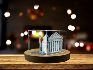 Teatro Degollado 3D Engraved Crystal Award Trophy | Recognition Piece with Free LED Base - Image 5