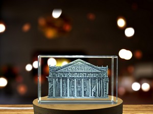 Teatro Degollado 3D Engraved Crystal Award Trophy | Recognition Piece with Free LED Base - Image 6