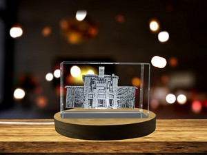 Ahwahnee Historic Building 3D Engraved Crystal Recognition Trophy with LED Base - Elegant Home Decor