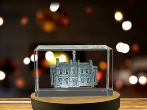 Chicago Water Tower 3D Engraved Crystal Trophy Award Recognition with LED Base - Custom Sizes - Image 6