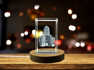 Tom Tower 3D Engraved Crystal Trophy Award - Luxurious Architectural Recognition Gift