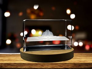The Lotus Temple 3D Engraved Crystal Keepsake Souvenir