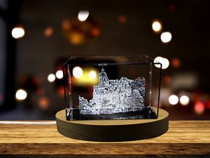 St. Basil's Cathedral 3D Engraved Crystal Keepsake Souvenir With LED Base Recognition