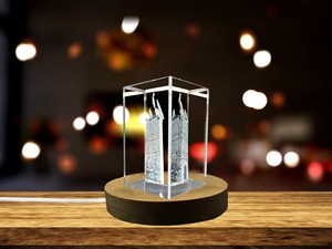 Kortrijk Belfry 3D Engraved Crystal Trophy Award - Architectural Recognition Keepsake with LED Base - Image 5