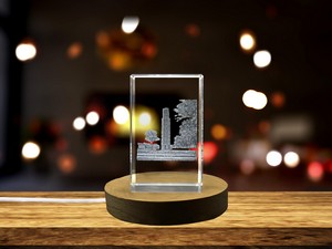 Poldertoren 3D Engraved Crystal Trophy & Award for Recognition - Exquisite Dutch Architectural Decor