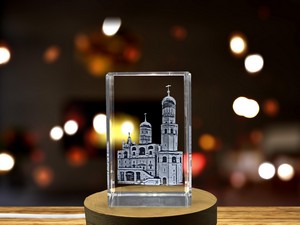 Ivan The Great Bell Tower 3D Engraved Crystal Recognition Trophy With LED Base - Luxurious Keepsake - Image 6
