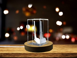 Husain Abad Clock Tower 3D Engraved Crystal Trophy Award Recognition - Exquisite Pakistani Landmark - Image 5