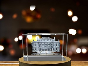 Rudolfinum 3D Engraved Crystal Trophy Award - Architectural Recognition Keepsake from Prague - Image 6