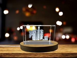 Castello Di Brolio 3D Engraved Crystal Trophy Award - Elegance In Tuscan Castle Recognition