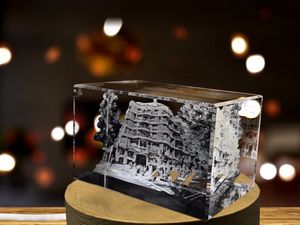 Casa Milà 3D Engraved Crystal Award Trophy - Recognition of Barcelona's UNESCO Heritage - Image 5