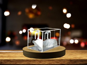 Los Cuatro Postes 3D Engraved Crystal Trophy Award - Spanish Architectural Landmark Recognition - Image 5