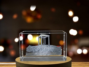 Los Cuatro Postes 3D Engraved Crystal Trophy Award - Spanish Architectural Landmark Recognition - Image 6