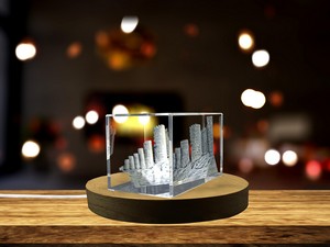 Muraille D'Ávila 3D Engraved Crystal Trophy Award - Architectural Recognition Gift with LED Base - Image 5