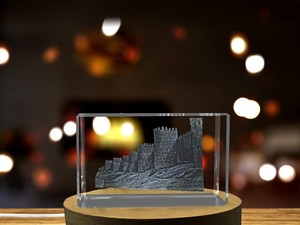 Muraille D'Ávila 3D Engraved Crystal Trophy Award - Architectural Recognition Gift with LED Base - Image 6