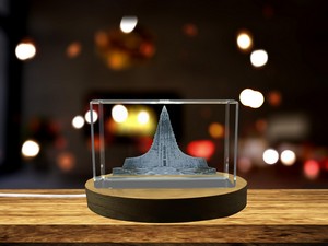 Hallgrimskirkja 3D Engraved Crystal Trophy Award With Recognition - Exquisite Gift for Architecture