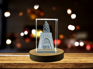 Statue Of Liberty 3D Engraved Crystal Recognition Trophy With LED Base Light - A&B Crystal