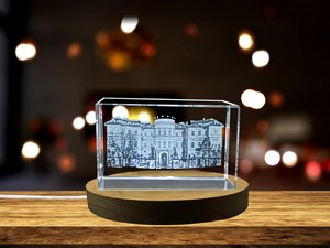 Stunning Architectural Lobkowicz Palace 3D Engraved Crystal Gift