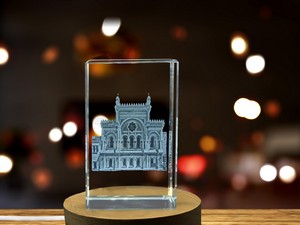 Spanish Synagogue 3D Engraved Crystal Trophy Award - Unique Architectural Keepsake Recognition - Image 6