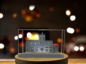 Saint Mark's Clock Tower 3D Engraved Crystal Trophy Award with Recognition & Free LED Base Light - Image 6