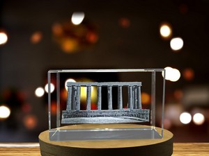 Monument National D'Écosse 3D Engraved Crystal Trophy With LED Base - Scottish Landmark Recognition - Image 6
