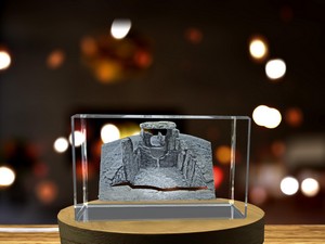 Dolmen Des Fades 3D Engraved Crystal Trophy Recognition - LED Base, Elegant Prehistoric Art - Image 6