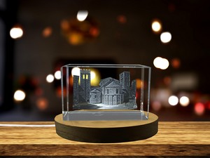 Abbey of Caunes-Minervois 3D Engraved Crystal Gift