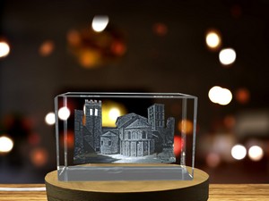 Abbey of Caunes-Minervois 3D Engraved Crystal Gift - Image 6