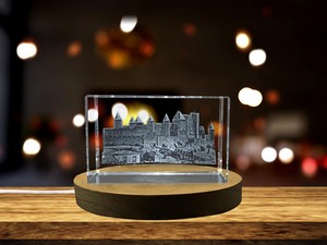 The Medieval City 3D Engraved Crystal Gift