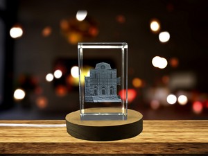San Giovanni Baptistery Crystal Trophy Award - 3D Engraved Recognition Gift with LED Base