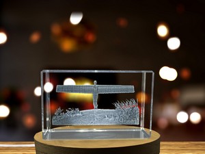 Angel of the North 3D Engraved Crystal Gift - British Sculpture - Image 6