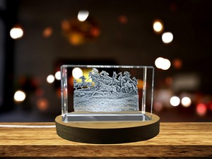 Escultura La Estampida 3D Engraved Crystal Gift