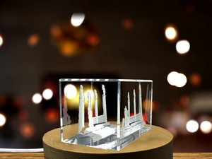 Monument To The Fatherland 3D Engraved Crystal Trophy Award With LED Base - Recognition Gift - Image 5