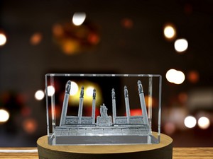 Monument To The Fatherland 3D Engraved Crystal Trophy Award With LED Base - Recognition Gift - Image 6