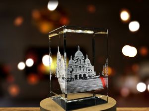 Sacred Heart Recognition 3D Engraved Crystal Trophy Award Keepsake with LED Base Light - Image 6