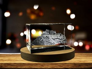 Potala Palace 3D Engraved Crystal Trophy Keepsake Award with LED Base Light - Recognition - Image 2