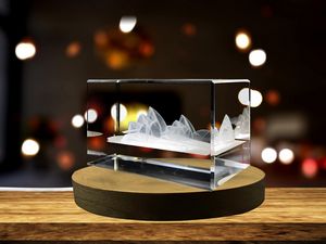 Sydney Opera House 3D Engraved Crystal Trophy Award Recognition - Unique Collectible with LED Base - Image 2